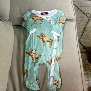 Milk barn Moose baby onesie